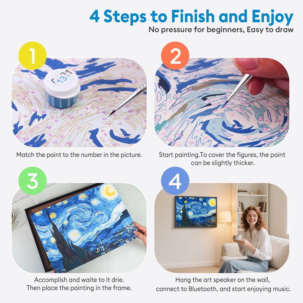 Paint by Numbers with Bluetooth Speaker – Create Art That Looks & Sounds Incredible