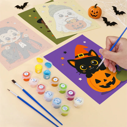 Paint by Numbers – 6 Mini Paintings | Chibi Halloween Costumes Set