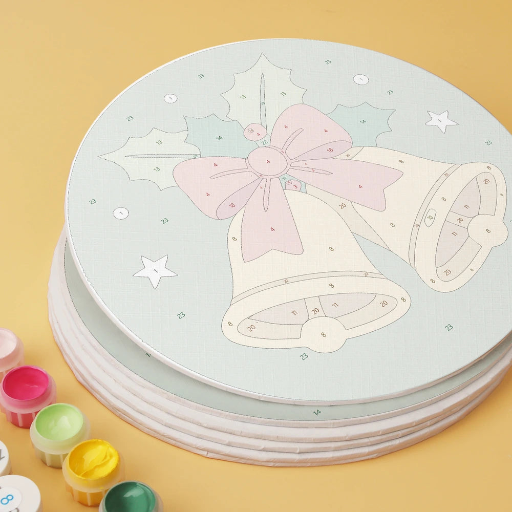 Paint by Numbers – 6 Mini Paintings | Classic Christmas Rounds (Round)