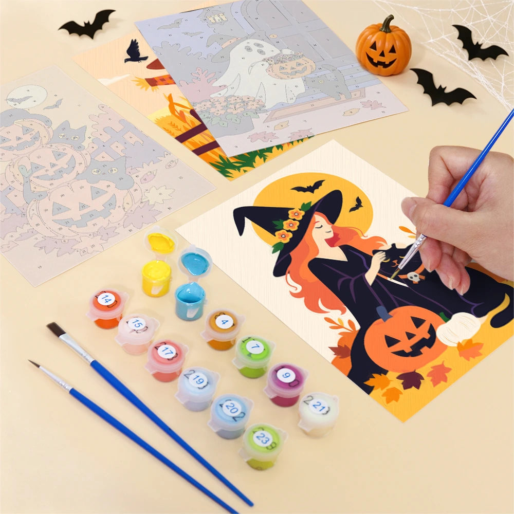Paint by Numbers – 6 Mini Paintings | Cozy Autumn Night Tales Set