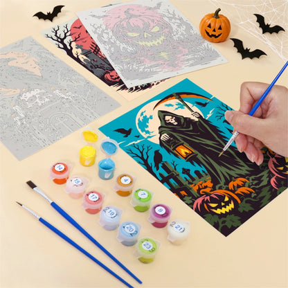 Paint by Numbers – 6 Mini Paintings | Dark Gothic Horror Set