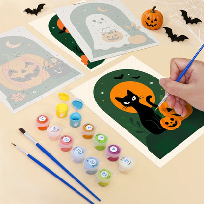 Paint by Numbers – 6 Mini Paintings | Green Arch Halloween Scenes Set
