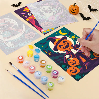 Paint by Numbers – 6 Mini Paintings | Halloween Circus Characters Set