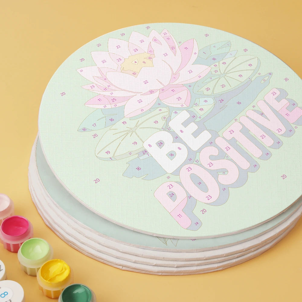 
Paint by Numbers – 6 Mini Paintings | Kind Words Flower Rounds (Round)
