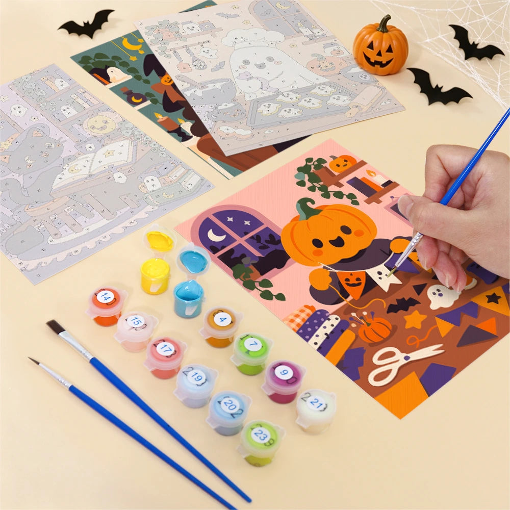 Paint by Numbers – 6 Mini Paintings | Monsters in the Kitchen Set