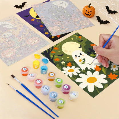 Paint by Numbers – 6 Mini Paintings | Moonlit Autumn Haunts Set