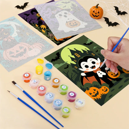Paint by Numbers – 6 Mini Paintings | Neon Graveyard Characters Set