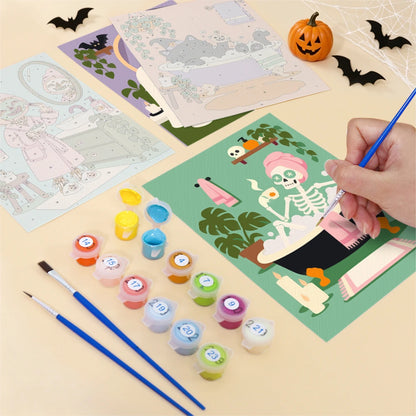 Paint by Numbers – 6 Mini Paintings | Spooky Spa Day Set