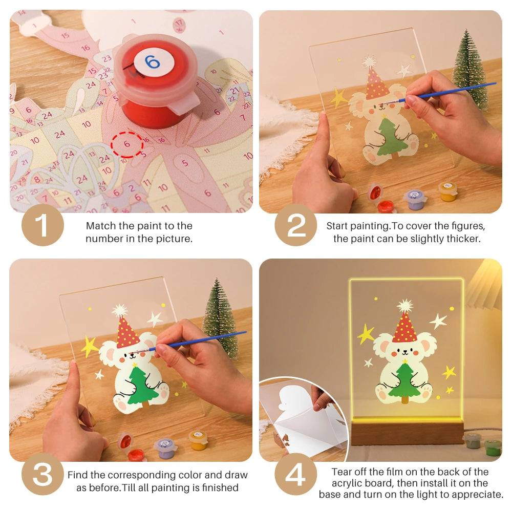 
Paint by Numbers - Christmas Light | Koala Hugging a Little Tree