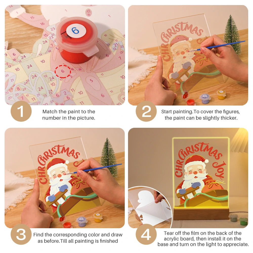 Paint by Numbers - Christmas Light | Laughing Santa with Gift Sack