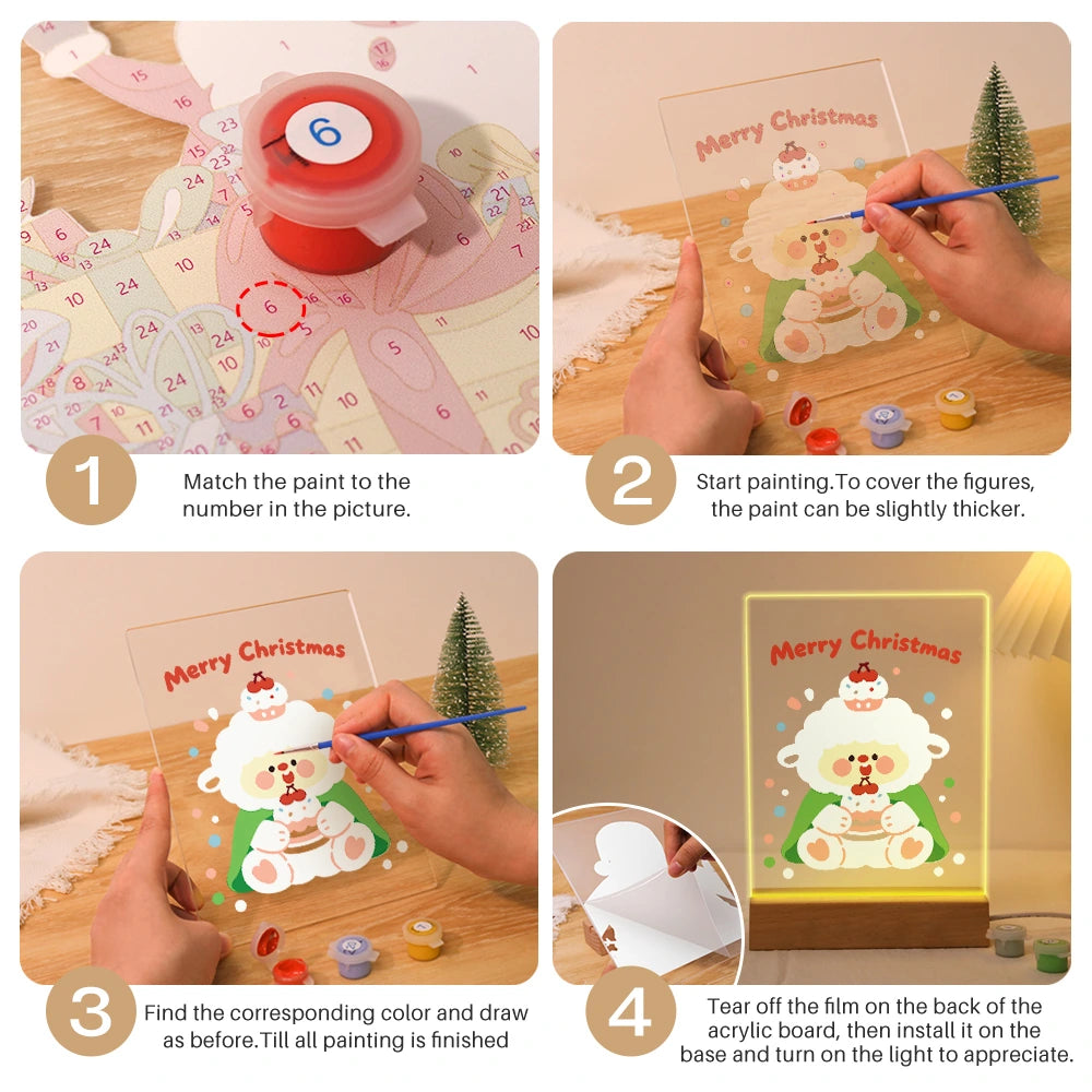 
Paint by Numbers - Christmas Light | Little Sheep with Cupcake