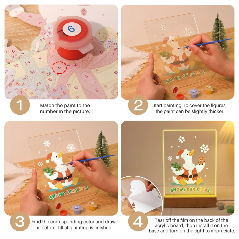 
Paint by Numbers - Christmas Light | Snowy Christmas Duck