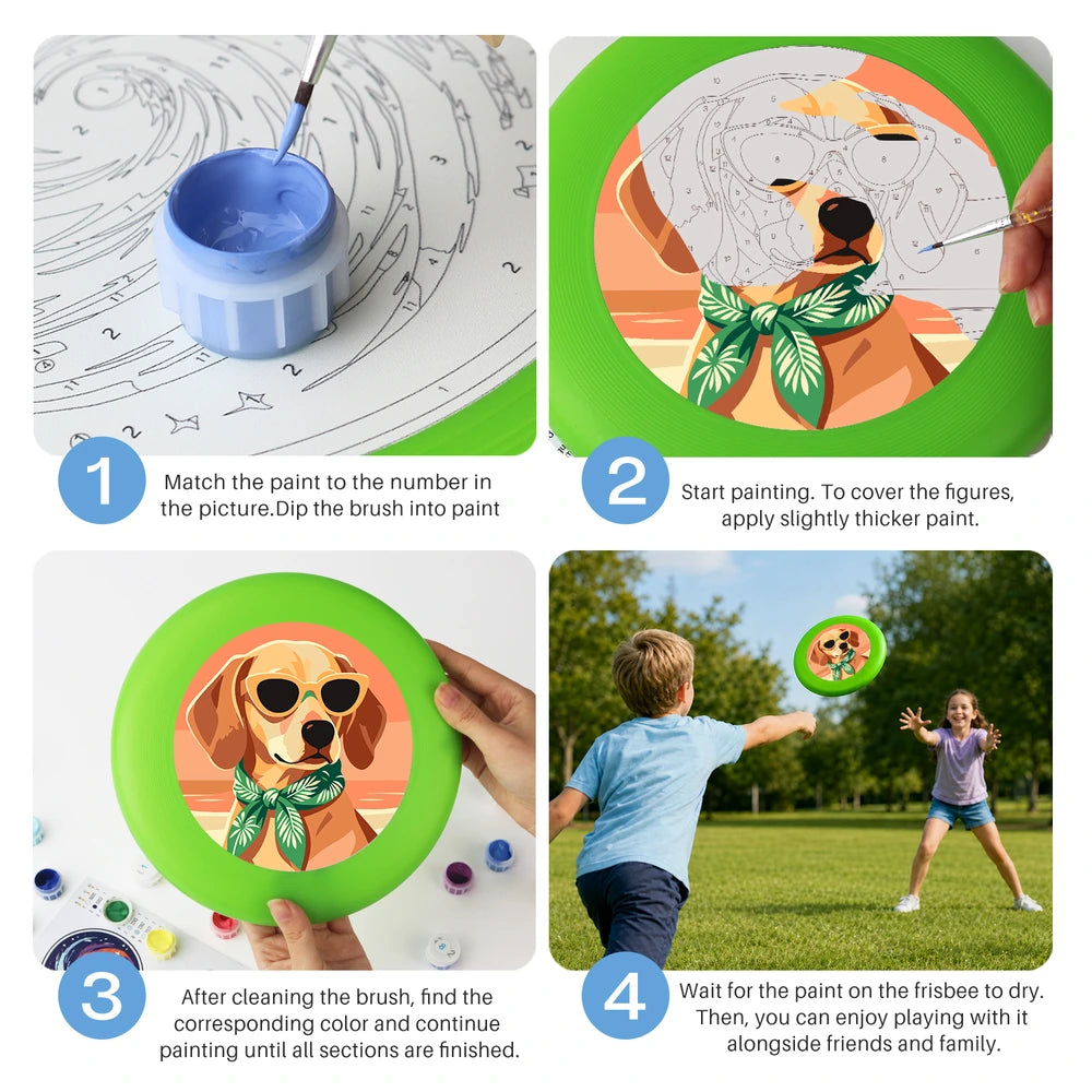 
Paint by Numbers - Frisbee | Beach Dog in Sunglasses