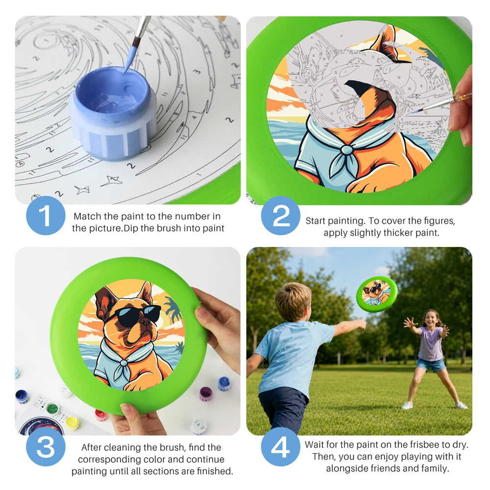 
Paint by Numbers - Frisbee | Bulldog on the Beach
