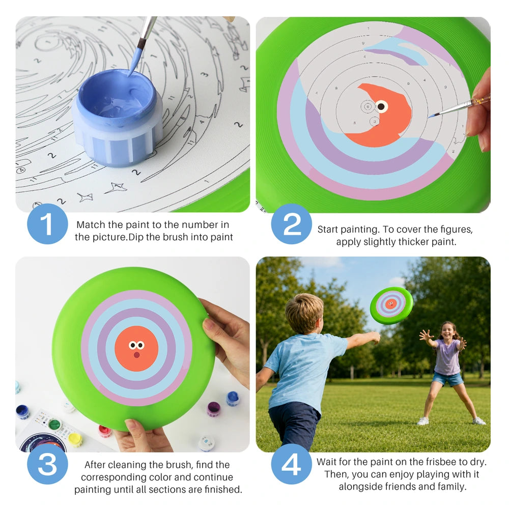 Paint by Numbers - Frisbee | Bullseye Face in Orange