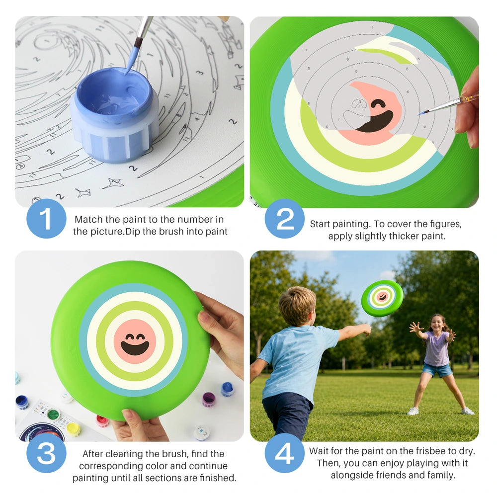 Paint by Numbers - Frisbee | Bullseye Smile in Green