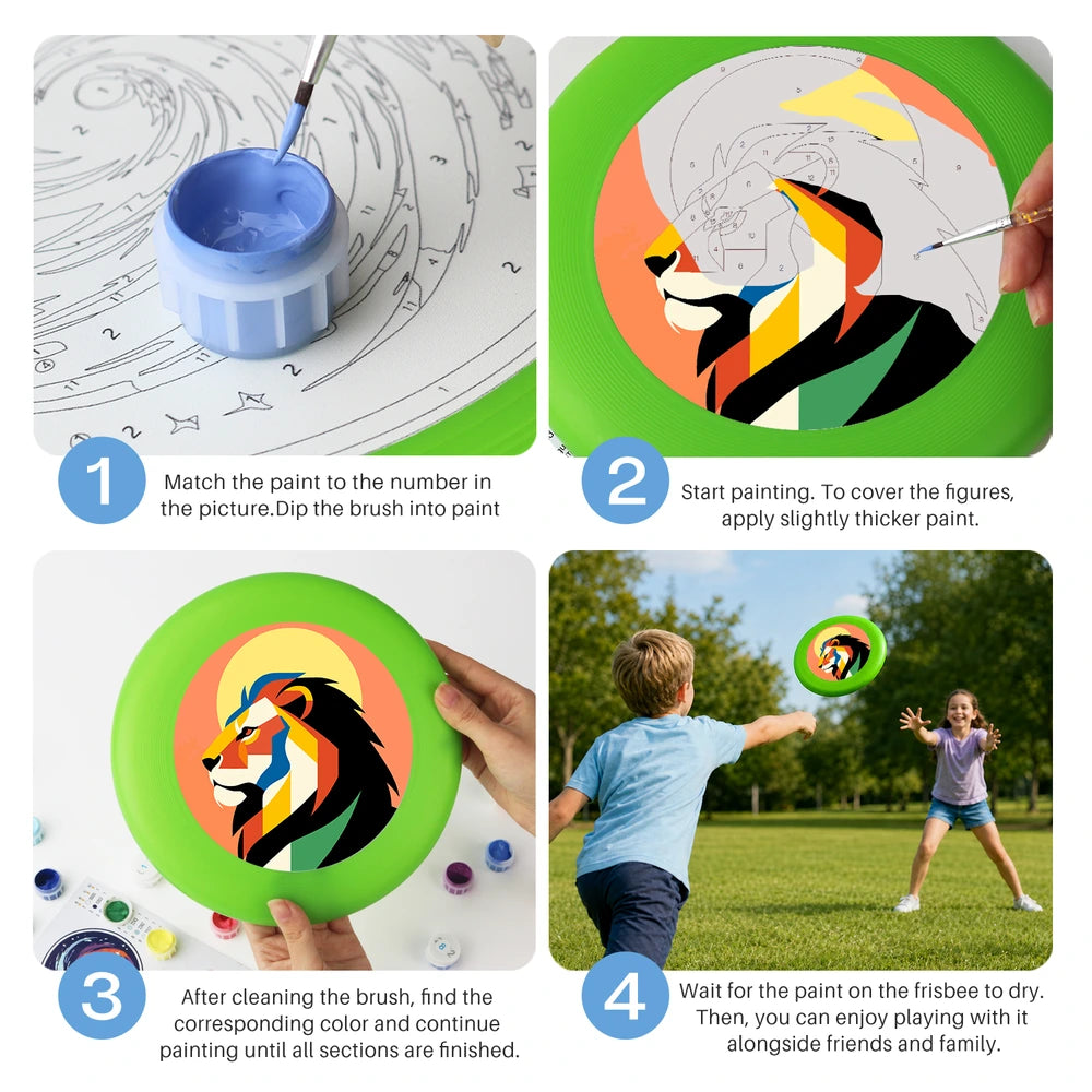 Paint by Numbers - Frisbee | Geometric Lion