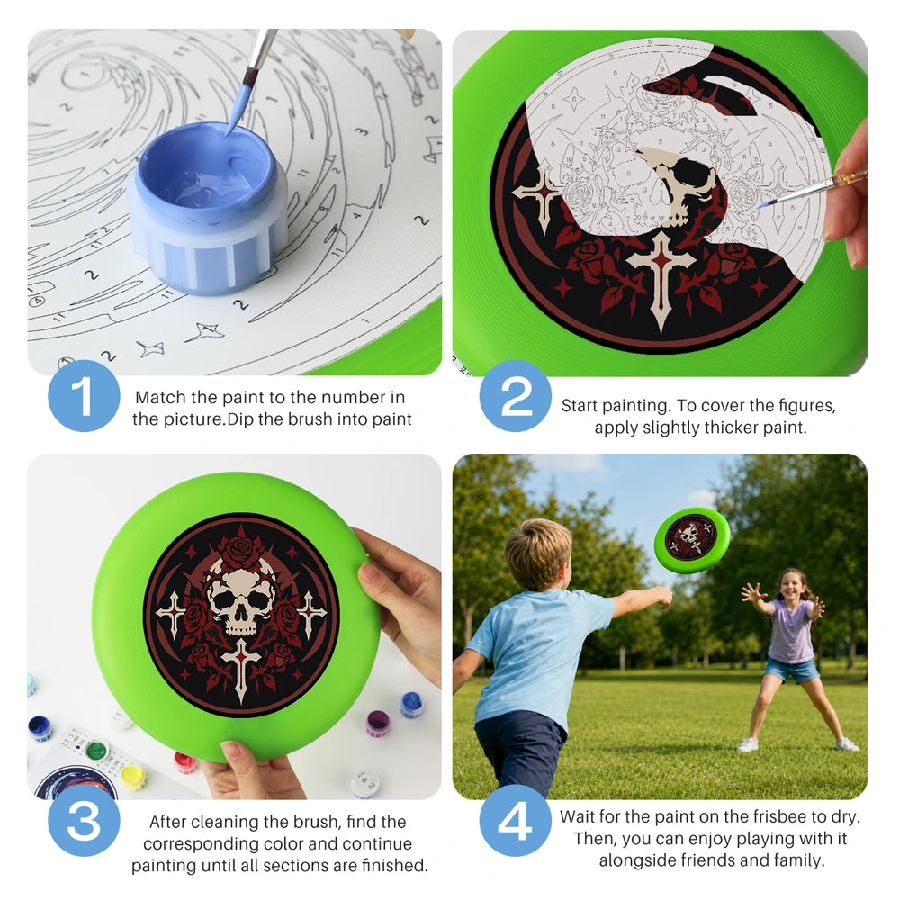 
Paint by Numbers - Frisbee | Gothic Skull Crest