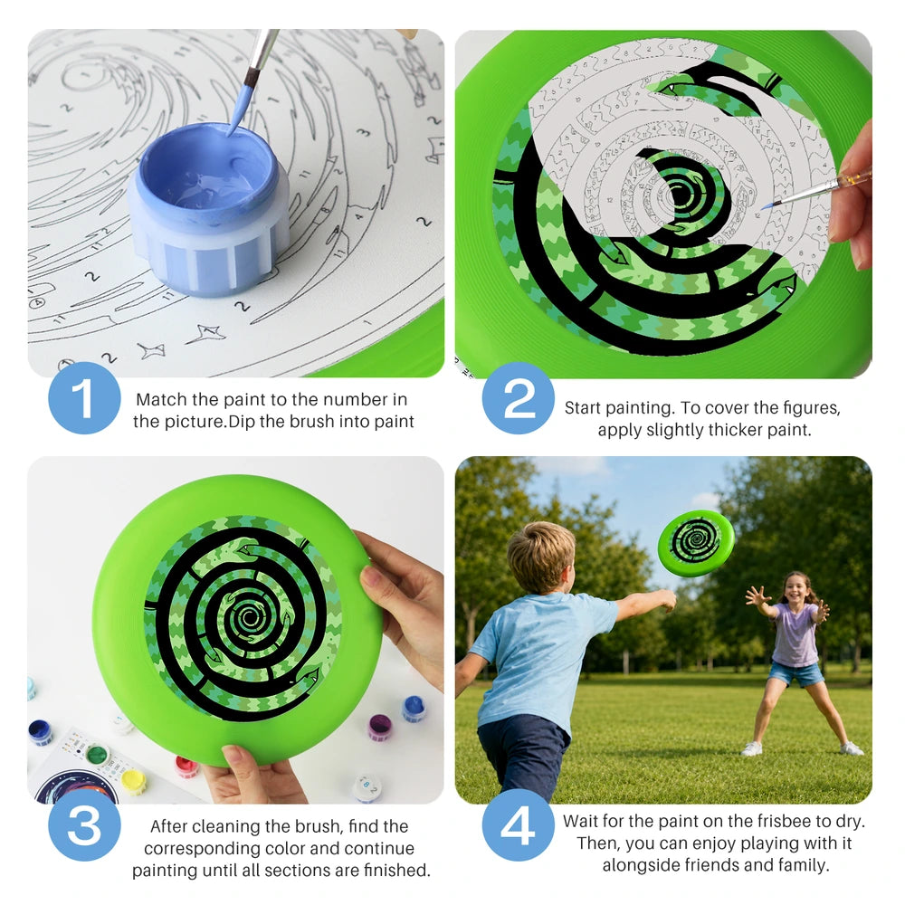 Paint by Numbers - Frisbee | Green Spiral Maze