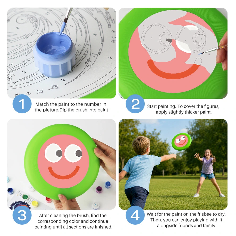 
Paint by Numbers - Frisbee | Pink Smiley Face