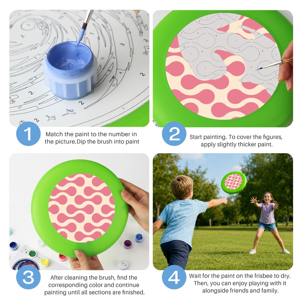 
Paint by Numbers - Frisbee | Pink Wave Pattern