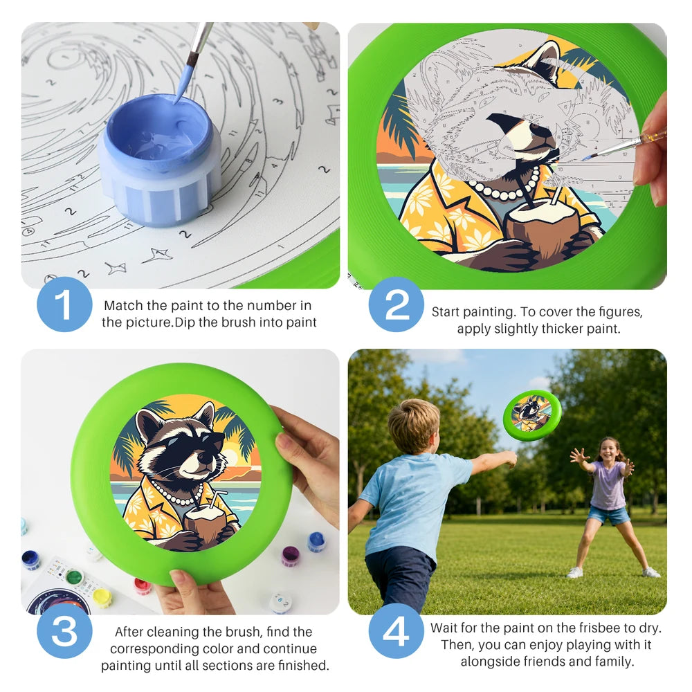 
Paint by Numbers - Frisbee | Raccoon on Holiday