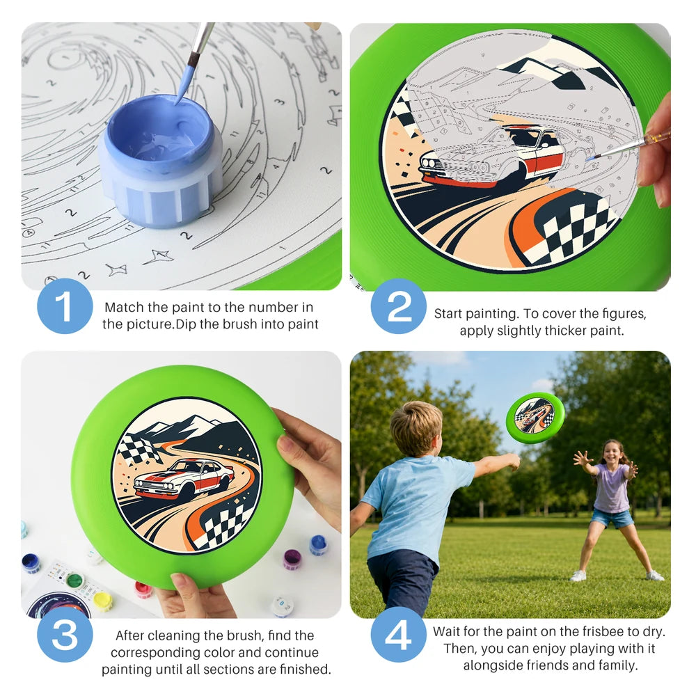 Paint by Numbers - Frisbee | Race Car on the Track