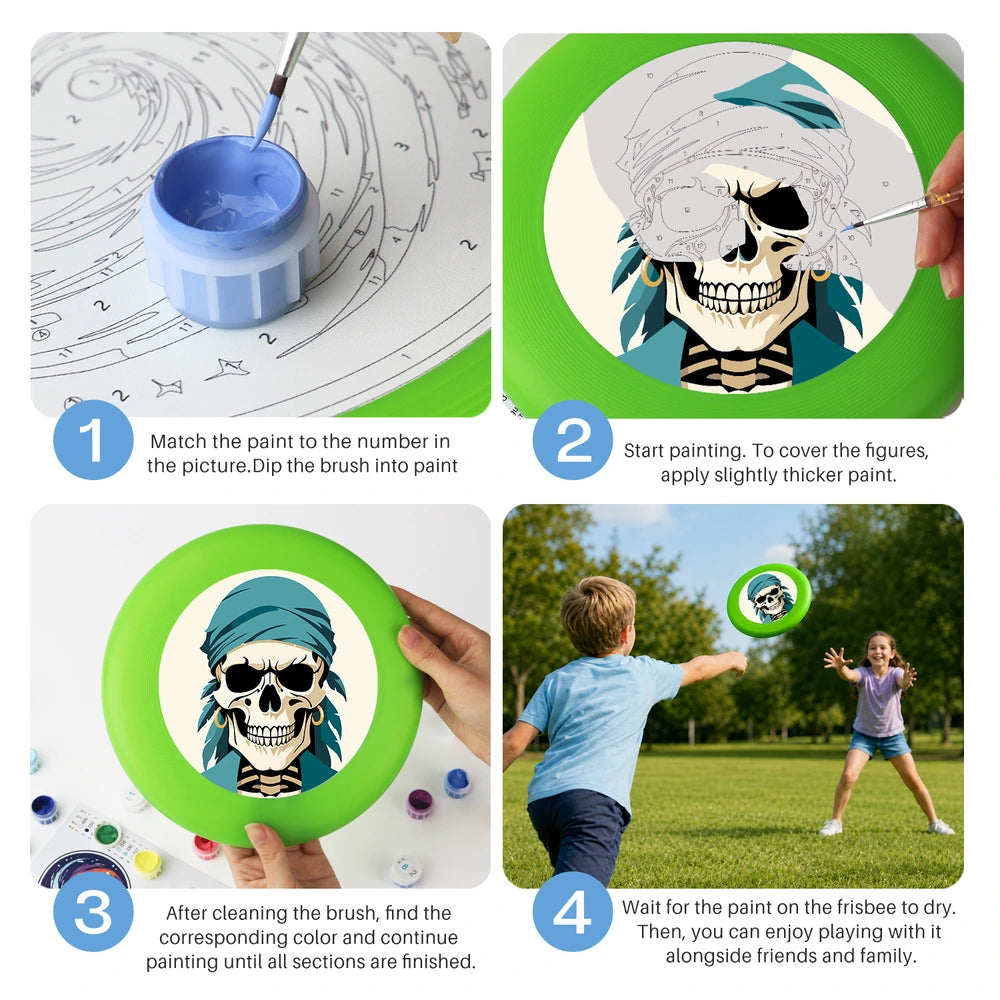 
Paint by Numbers - Frisbee | Skull in a Teal Bandana