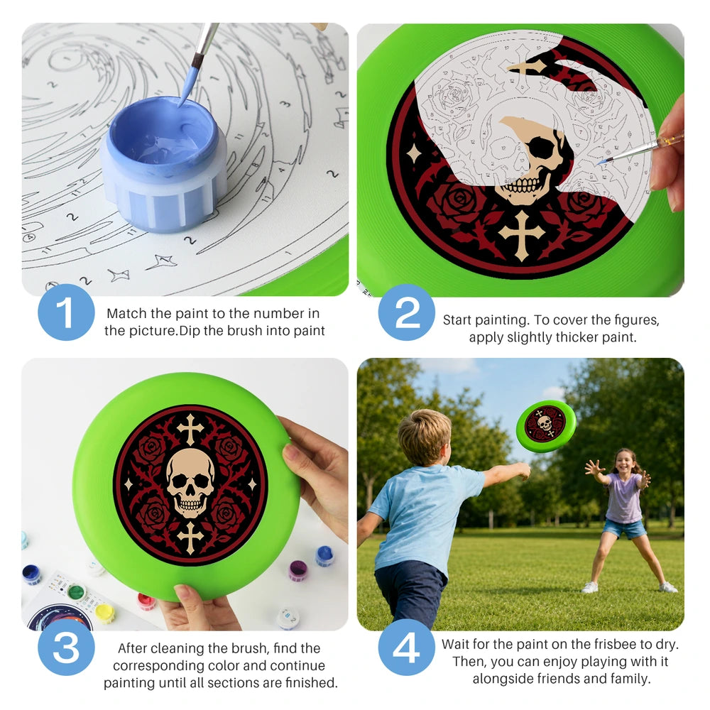 
Paint by Numbers - Frisbee | Skull with Roses