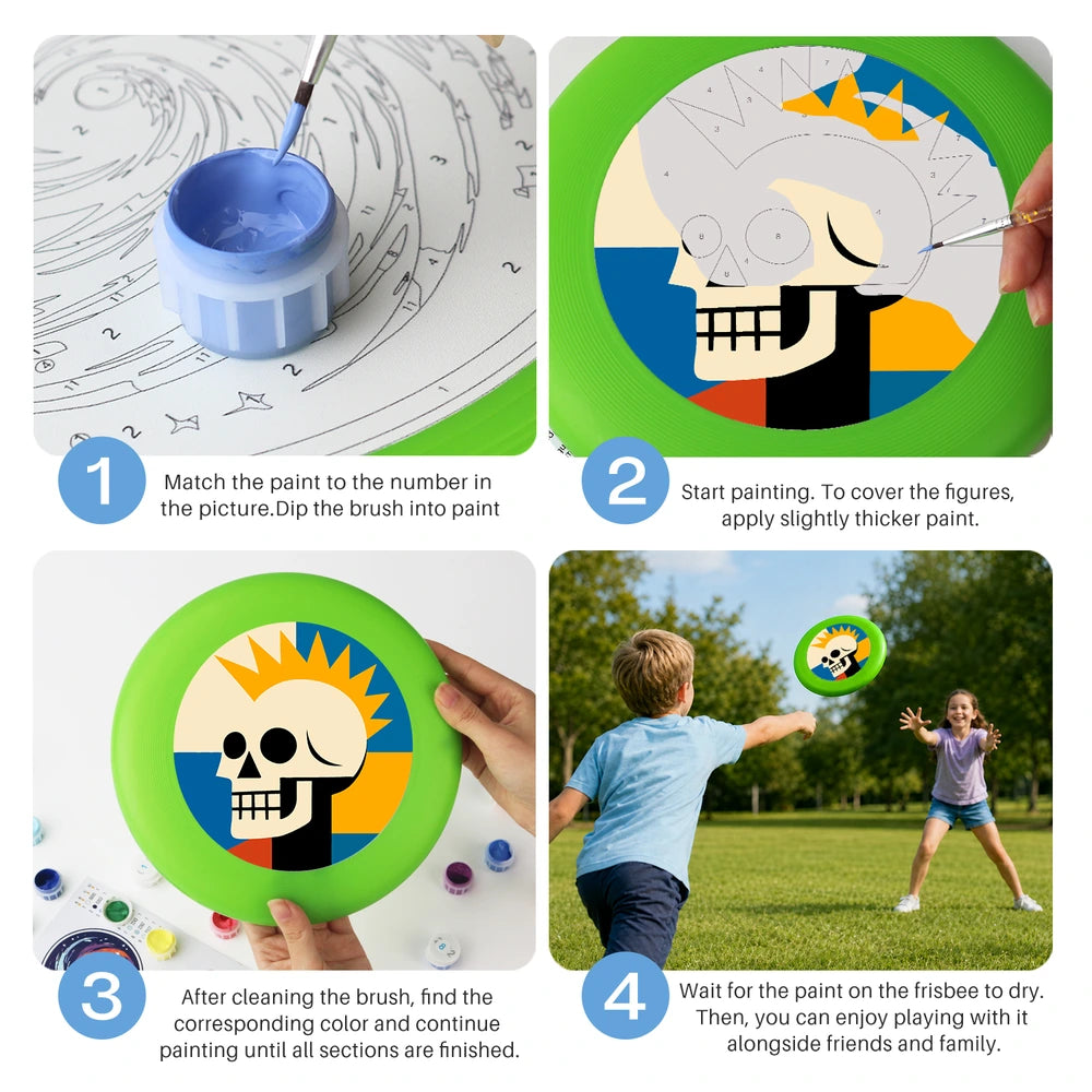 Paint by Numbers - Frisbee | Sunburst Skull
