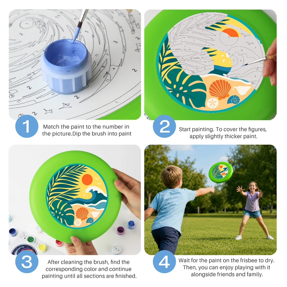 Paint by Numbers - Frisbee | Tropical Beach Circle