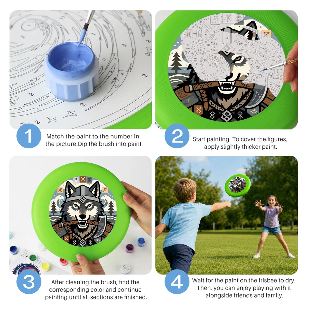 Paint by Numbers - Frisbee | Viking Wolf