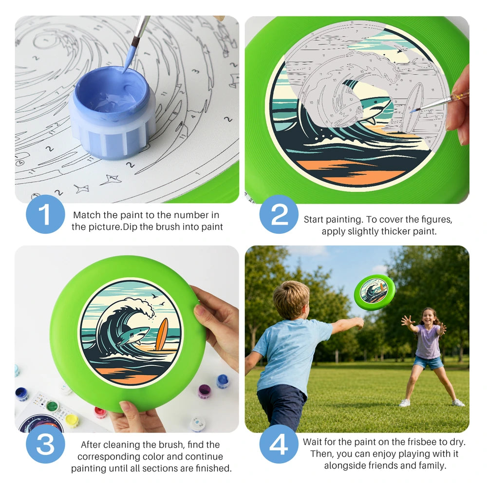 Paint by Numbers - Frisbee | Wave and Surfboard