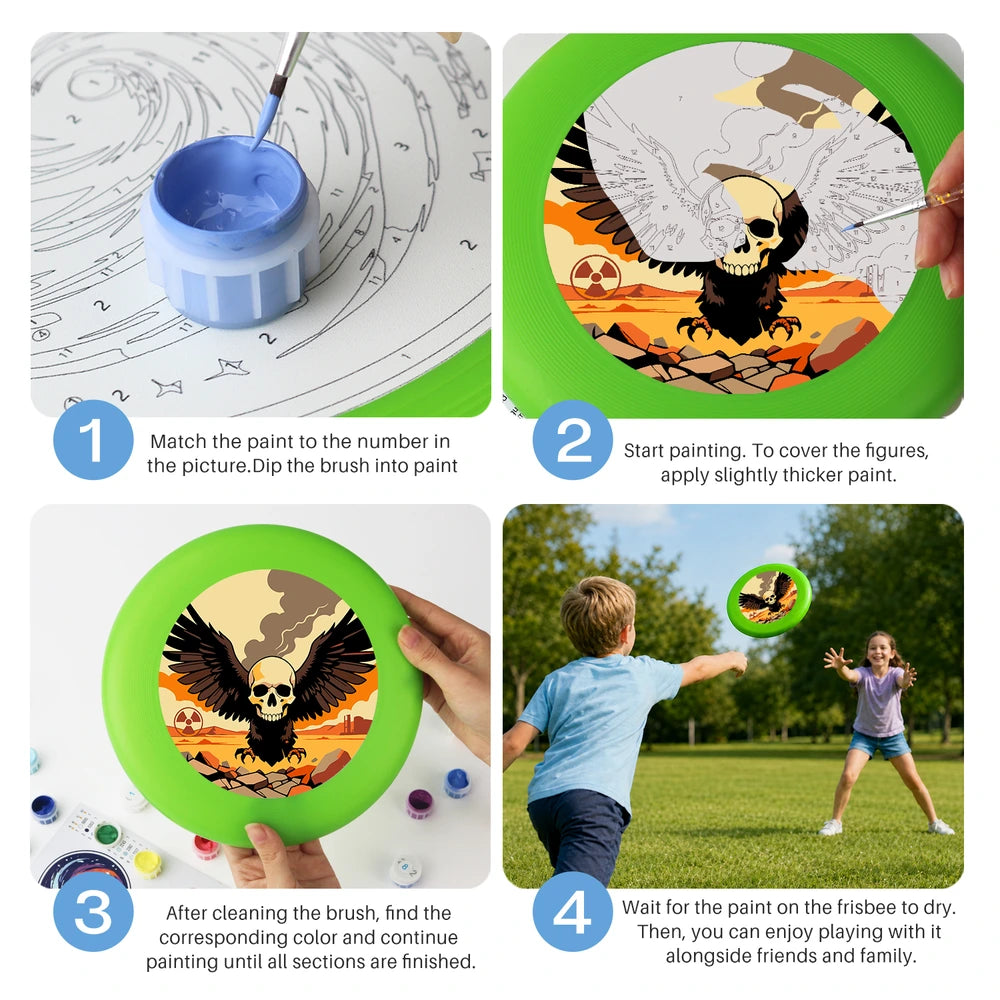 
Paint by Numbers - Frisbee | Winged Skull