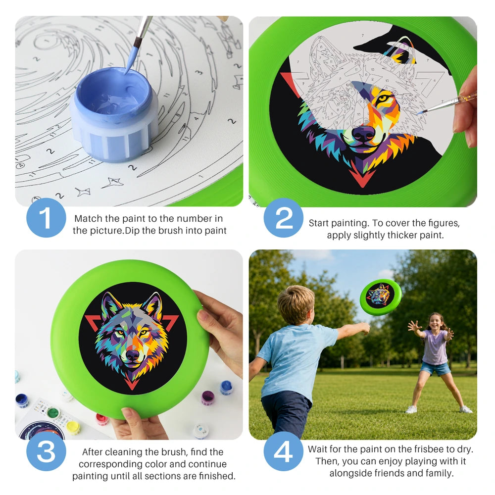 Paint by Numbers - Frisbee | Wolf Head Emblem