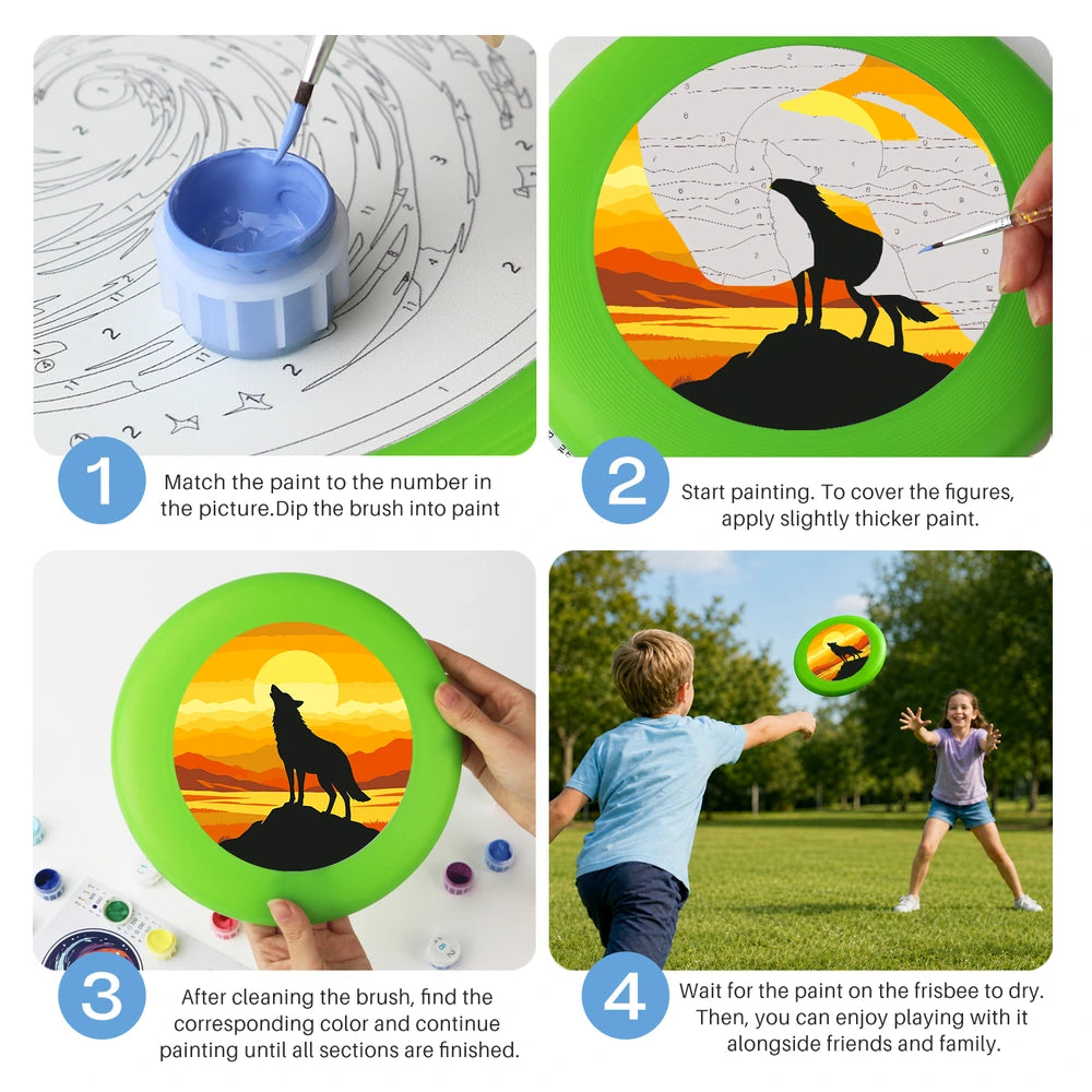 Paint by Numbers - Frisbee | Wolf at Sunset