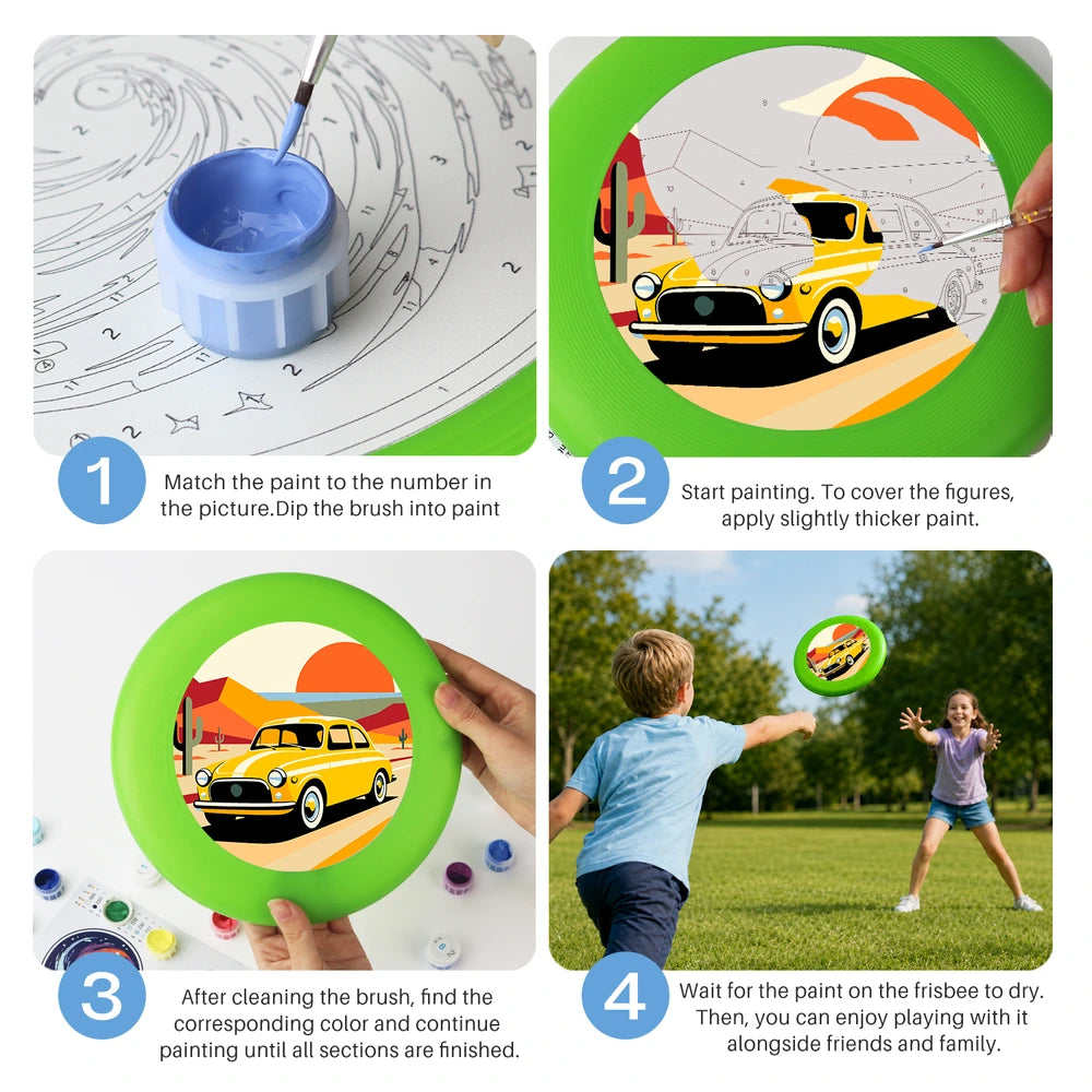 Paint by Numbers - Frisbee | Yellow Car at Sunset