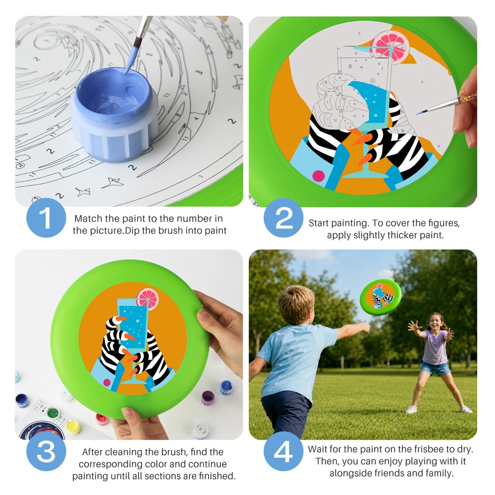 Paint by Numbers - Frisbee | Zebra with a Cocktail