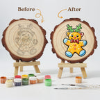 Paint by Numbers - Wood Slice | Gingerbread Reindeer