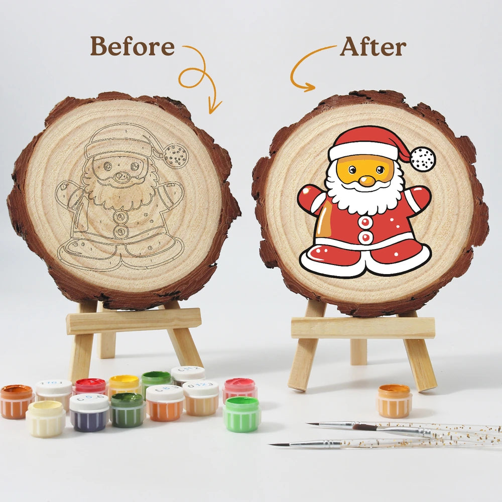
Paint by Numbers - Wood Slice | Santa Chick