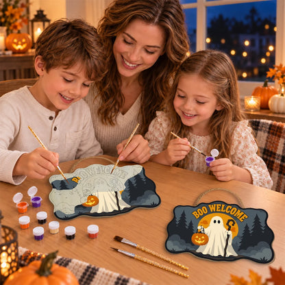 Paint by Numbers - Wooden Door Hanger | Boo Welcome Ghost