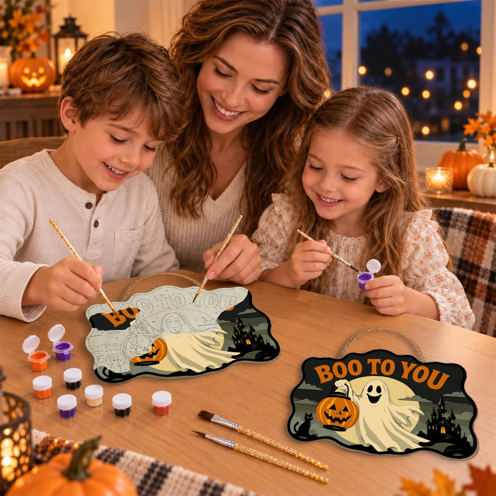 
Paint by Numbers - Wooden Door Hanger | Boo to You