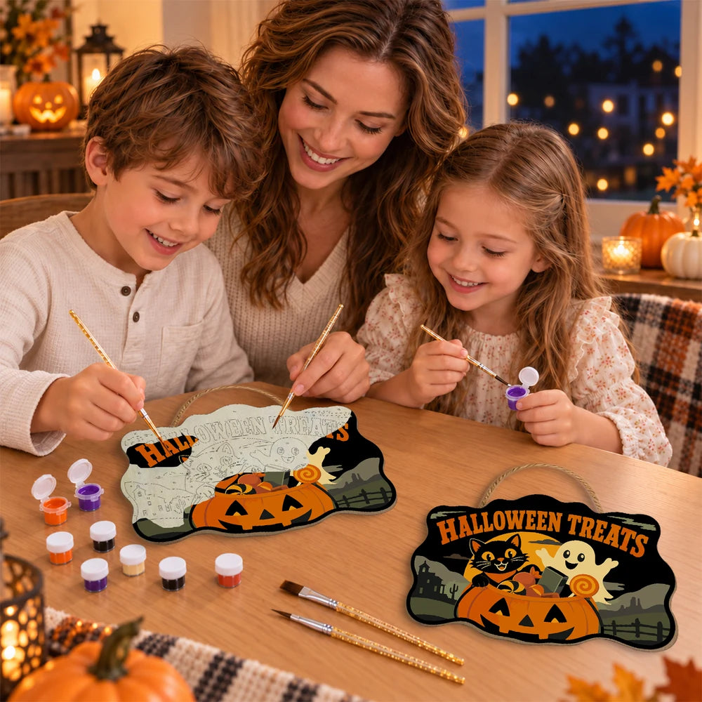 
Paint by Numbers - Wooden Door Hanger | Halloween Treats
