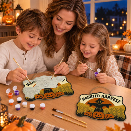 Paint by Numbers - Wooden Door Hanger | Haunted Harvest