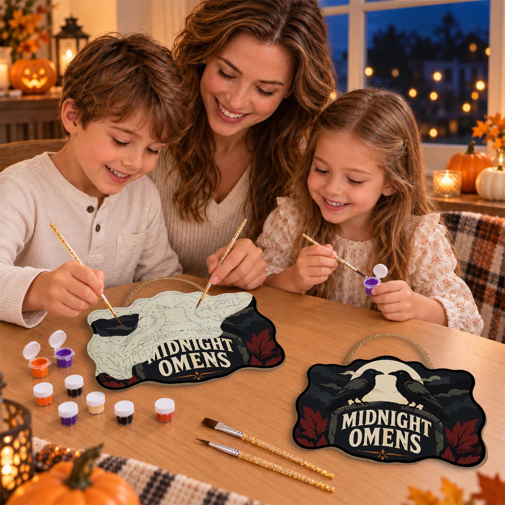 Paint by Numbers - Wooden Door Hanger | Midnight Omens