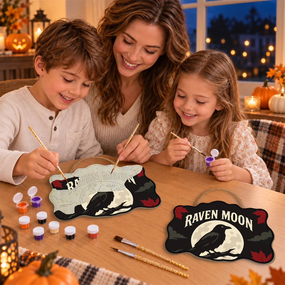 Paint by Numbers - Wooden Door Hanger | Raven Moon