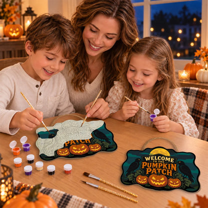 Paint by Numbers - Wooden Door Hanger | Welcome to the Pumpkin Patch Crows