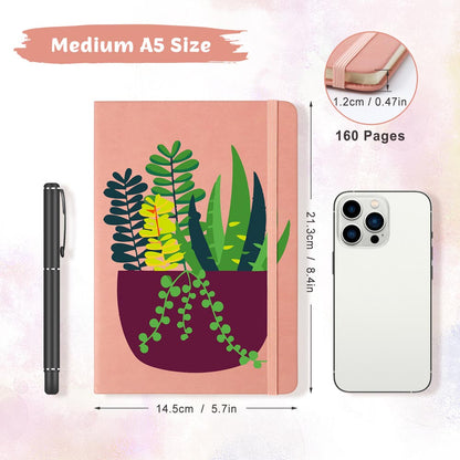 Paint by Numbers Hardcover Journal Notebook - Succulent Potted Plant