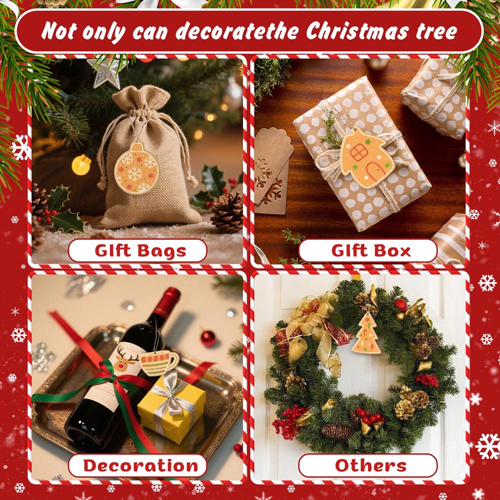 Paint by Numbers – 8 Christmas Ornaments – Gingerbread Hearts, Bells & Cozy Holiday Set