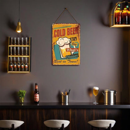Paint by Numbers – Vintage Metal Bar Art | Cold Beer for Dinner